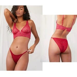 NWT Free  People Tameeka High Waist Undie in Berry Electric Medium